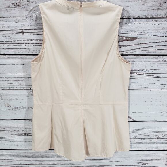 Calvin Klein Peach V-Neck Embellish Peplum Top Size Medium - Picture 12 of 13